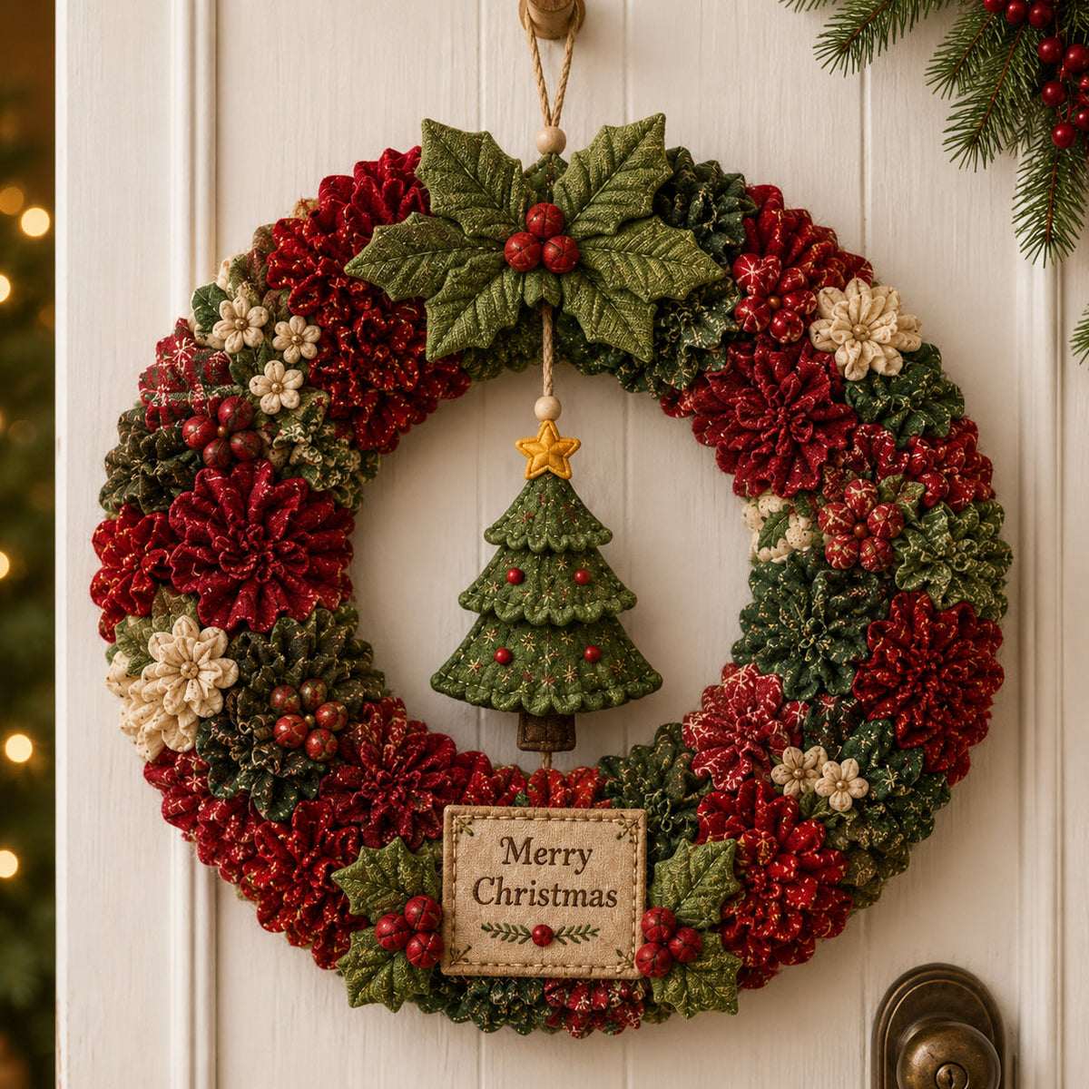 🔥70% Off Last Day -🎄 3D Fabric Poke Wreath DIY Kit