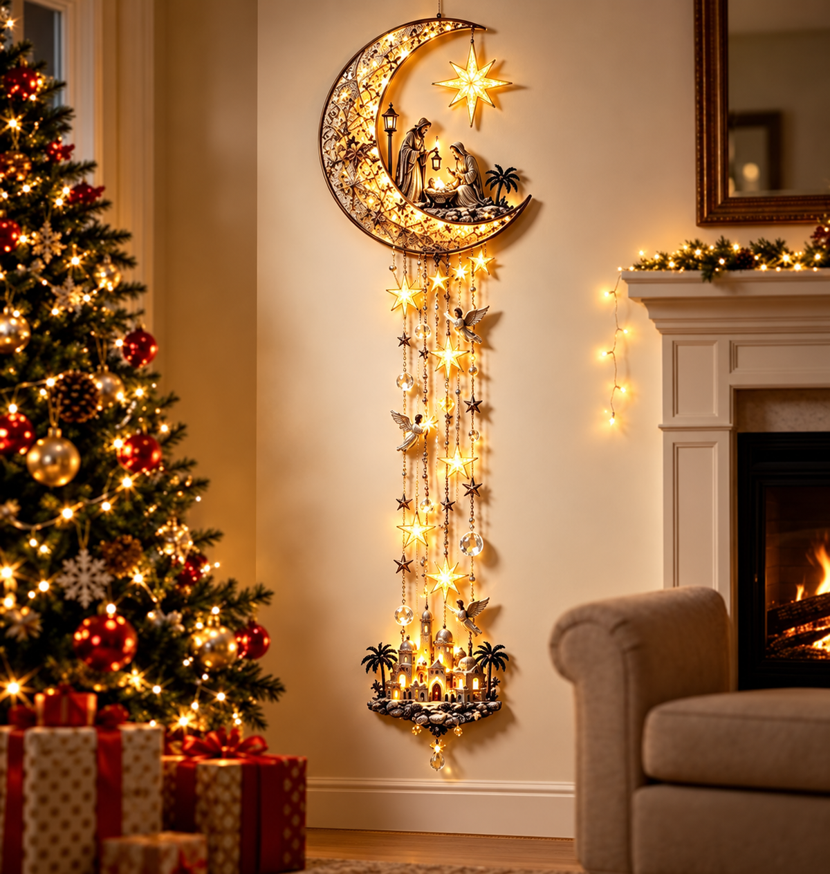 ✨Last Day 70% OFF✨✝️ Bethlehem Star of Faith™ – Lighted Nativity Wall Decor