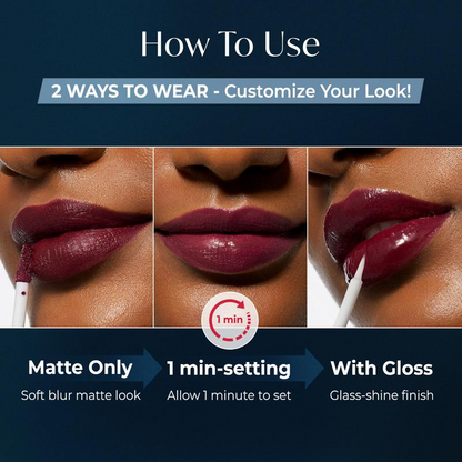 Perfect Twin Lip — Dual-Ended Liquid Lipstick with Velvet Matte Color and Glossy Shine
