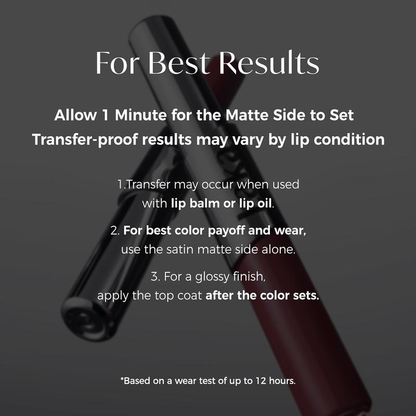 Perfect Twin Lip — Dual-Ended Liquid Lipstick with Velvet Matte Color and Glossy Shine
