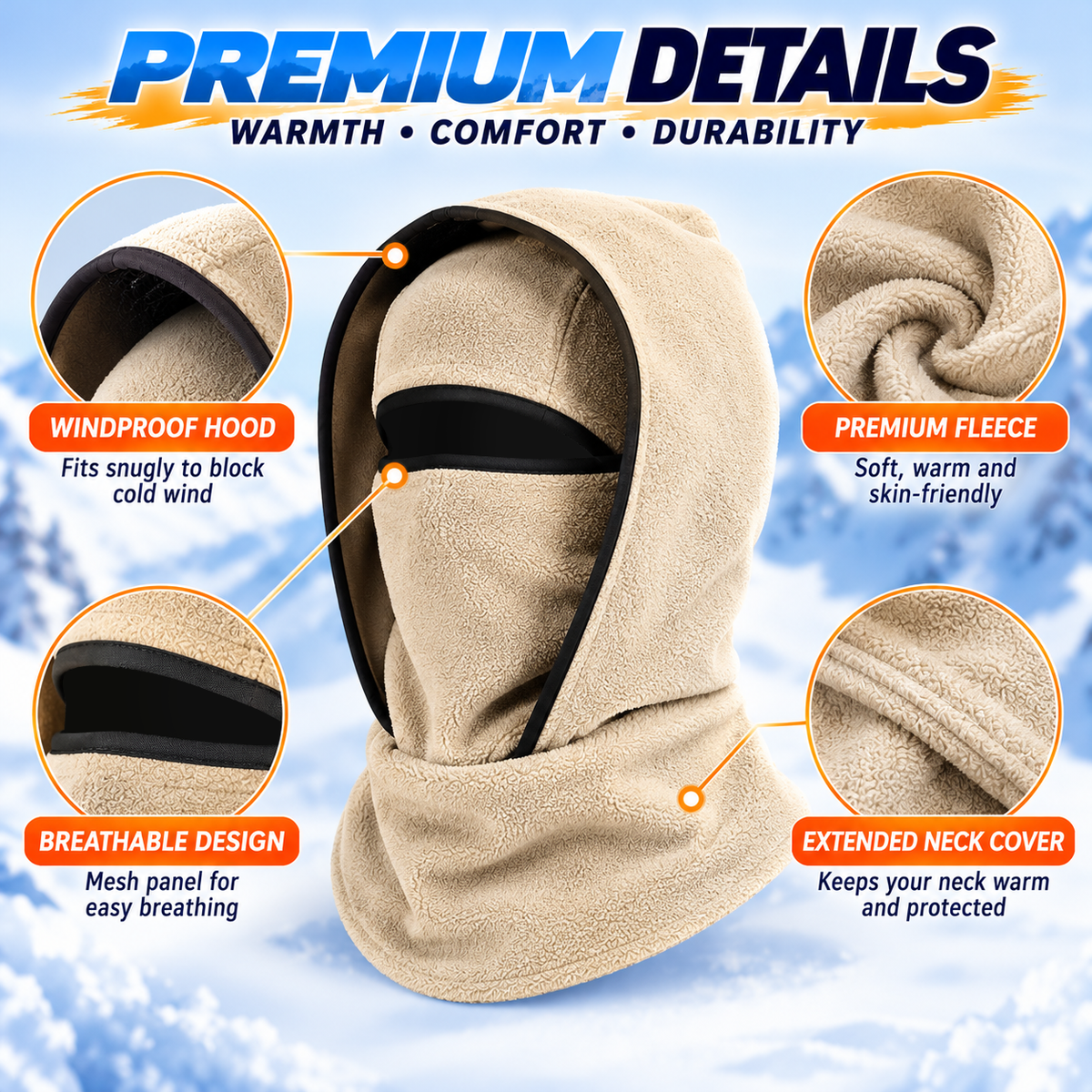 ✨Last Day 70% OFF✨❄️ 3-in-1 Thermal Ski Mask & Neck Warmer