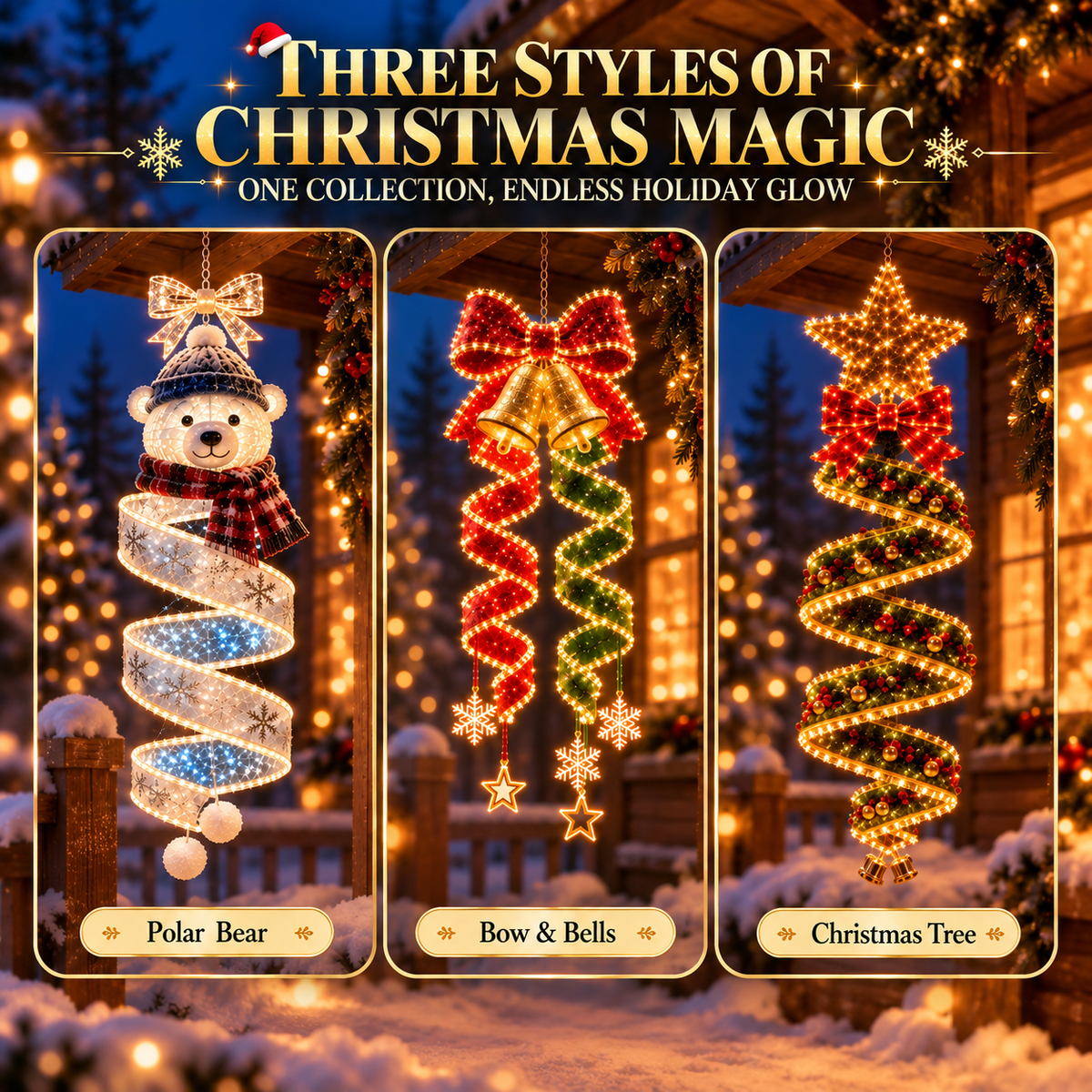 🎄Last day for 70% off🎄Christmas Magic Spiral Hanging LED Light Collection
