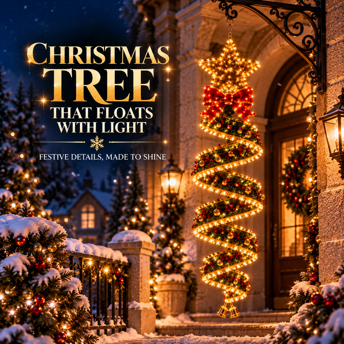 🎄Last day for 70% off🎄Christmas Magic Spiral Hanging LED Light Collection