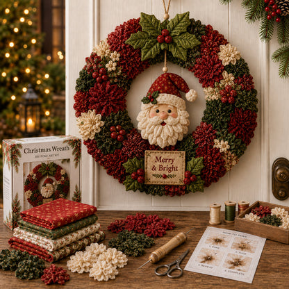 🔥70% Off Last Day -🎄 3D Fabric Poke Wreath DIY Kit