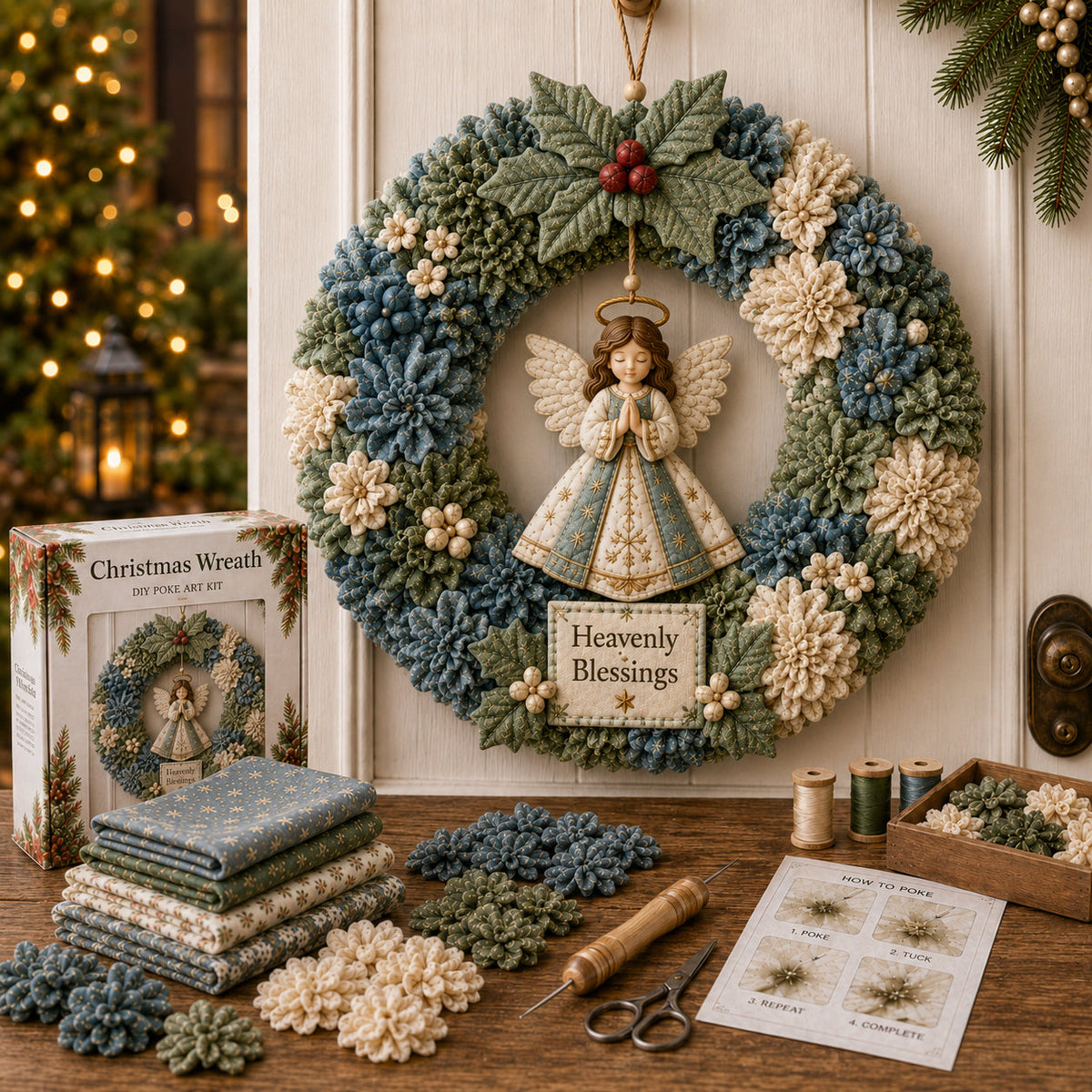 🔥70% Off Last Day -🎄 3D Fabric Poke Wreath DIY Kit