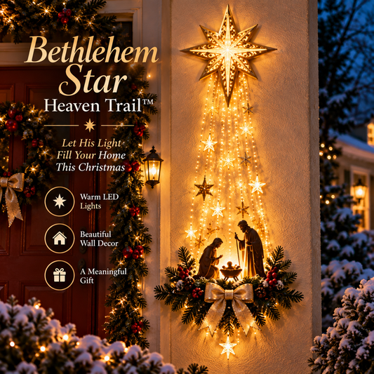 ✨Last Day 70% OFF✨✝️ Bethlehem Star of Faith™ – Lighted Nativity Wall Decor