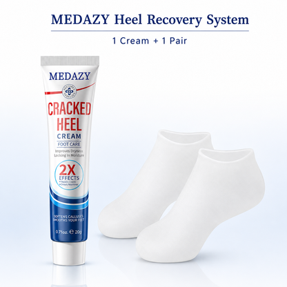 MEDAZY™ Heel Recovery System – Cracked Heel Cream + Moisture-Lock Silicone Socks