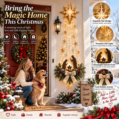 ✨Last Day 70% OFF✨✝️ Bethlehem Star of Faith™ – Lighted Nativity Wall Decor