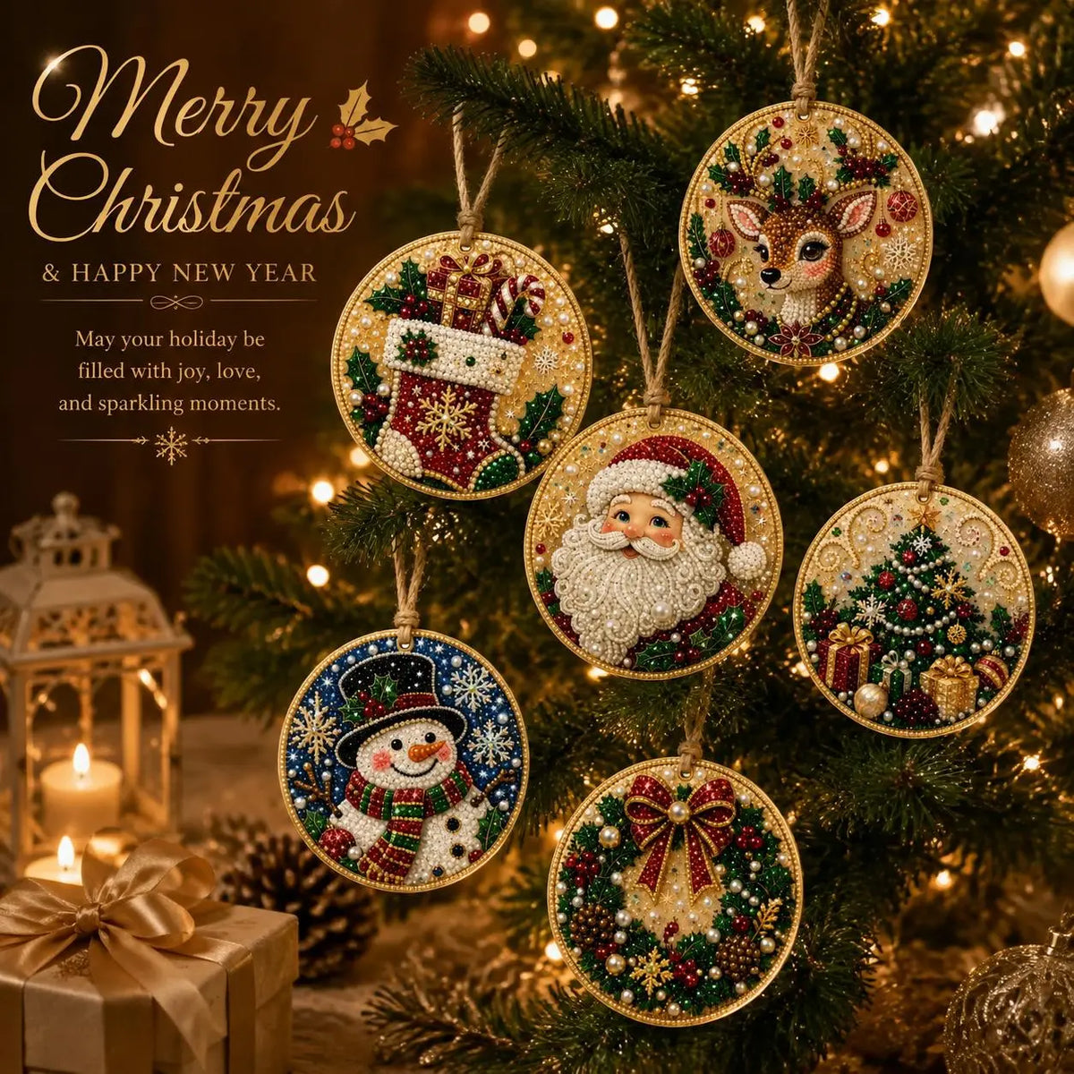 🎁 Free gift-Christmas DIY Diamond Painting Ornaments Kit