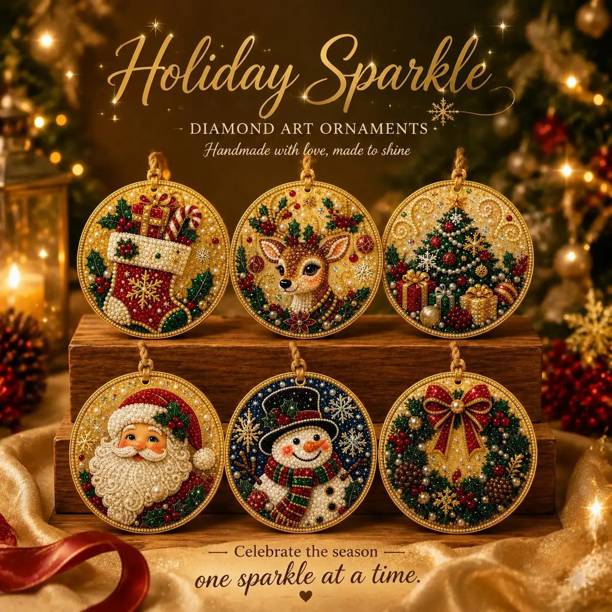 🎁 Free gift-Christmas DIY Diamond Painting Ornaments Kit