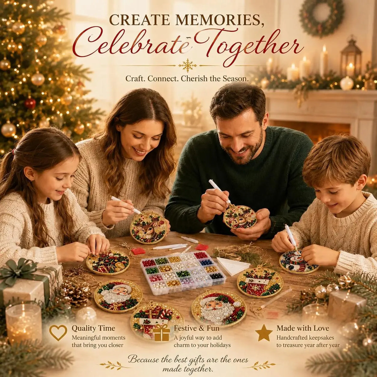 🎁 Free gift-Christmas DIY Diamond Painting Ornaments Kit
