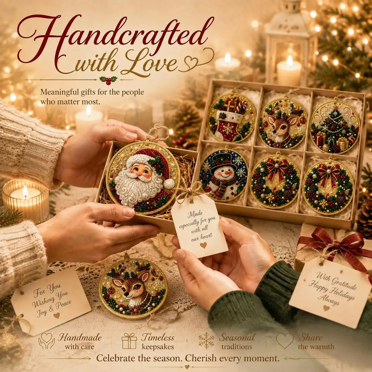 🎁 Free gift-Christmas DIY Diamond Painting Ornaments Kit
