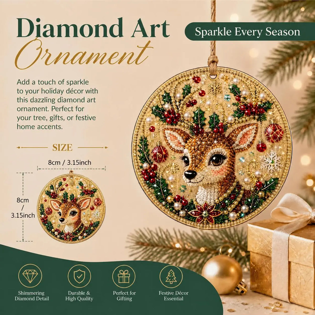 🎁 Free gift-Christmas DIY Diamond Painting Ornaments Kit