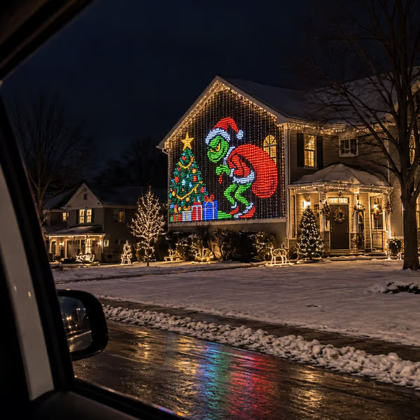 🔥 SPECIAL OFFER | 🎄✨Christmas Smart LED Curtain Lights | App-Controlled Animated Christmas Wall Display ✨