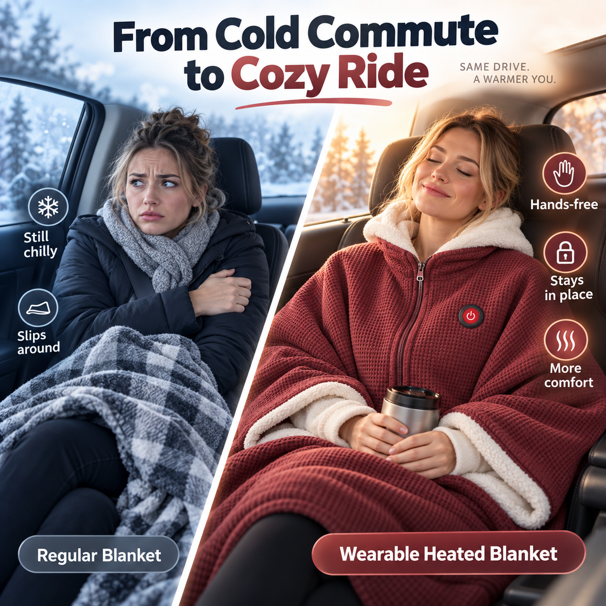 ✨Last Day 70% OFF✨🔥 Wearable Heated Blanket – Cozy Hands-Free Warmth
